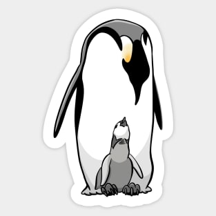 Arctic Birds Emperor Penguin Father and Baby Sticker